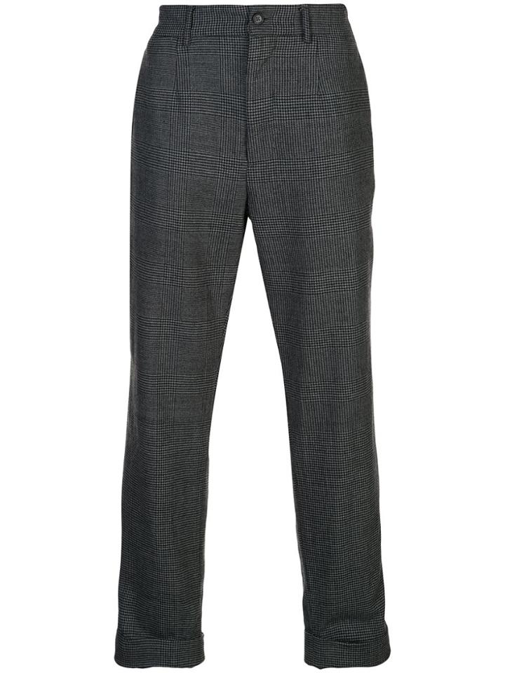 Engineered Garments Plaid Straight-leg Trousers - Grey