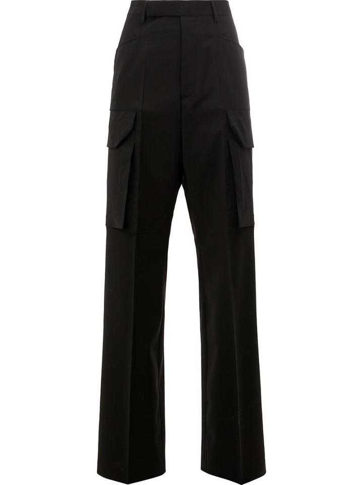 Rick Owens Straight Trousers, Women's, Size: 42, Black, Spandex/elastane/virgin Wool