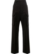 Rick Owens Straight Trousers, Women's, Size: 42, Black, Spandex/elastane/virgin Wool