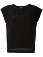 Armani Jeans Studded Logo T-shirt, Women's, Size: 44, Black, Cotton/polyester