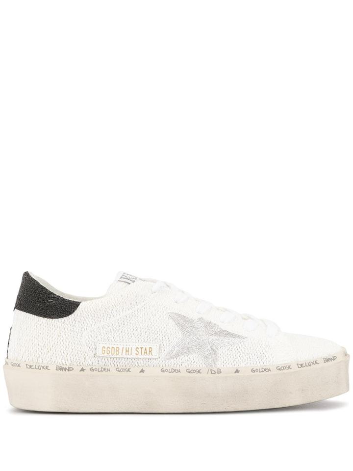 Golden Goose Hi Star Knit Sneakers - White
