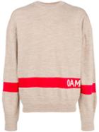Oamc Colour-block Logo Sweater - Neutrals