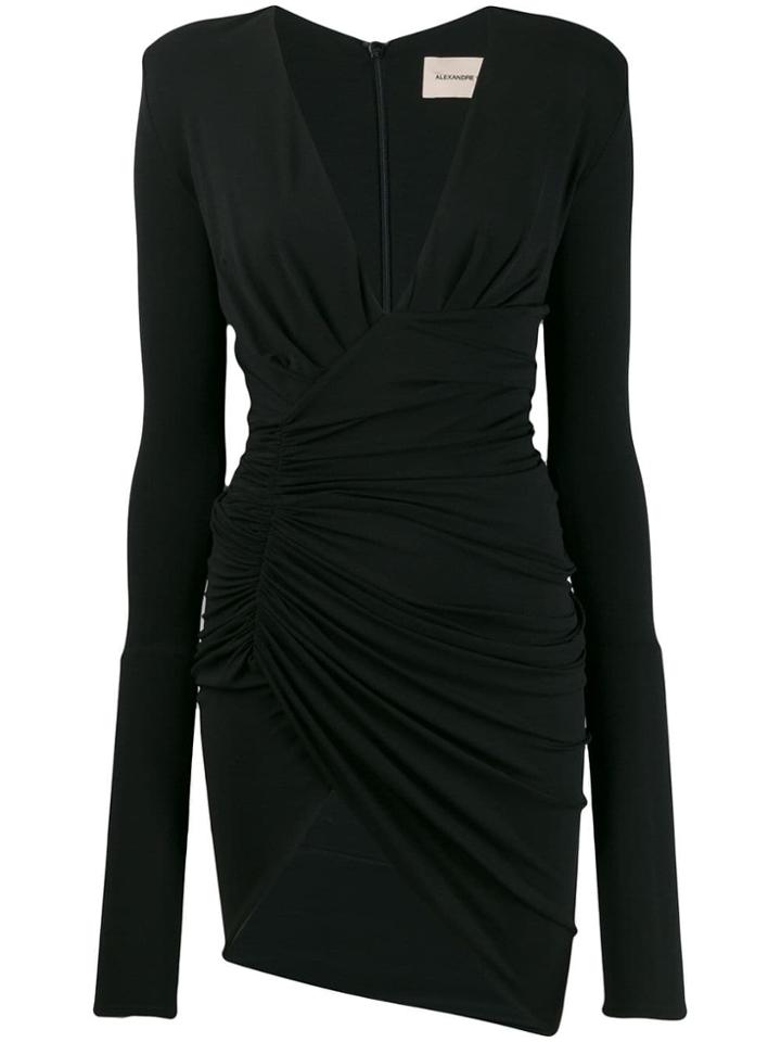 Alexandre Vauthier Fitted Plunge Mini Dress - Black