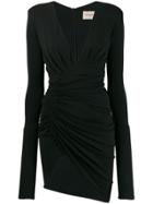 Alexandre Vauthier Fitted Plunge Mini Dress - Black