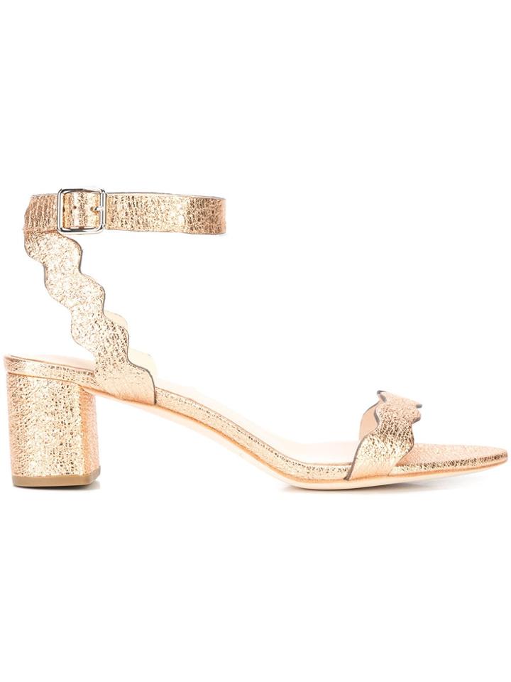 Loeffler Randall Emi Scalloped Edge Sandals - Pink