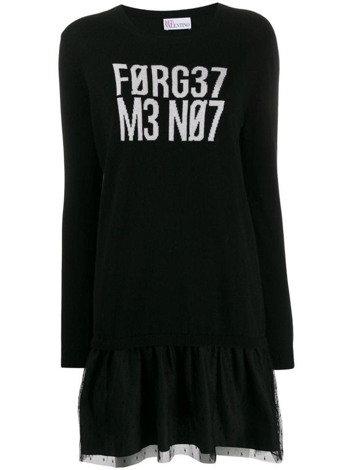 Red Valentino Sweater Short Dress - Black