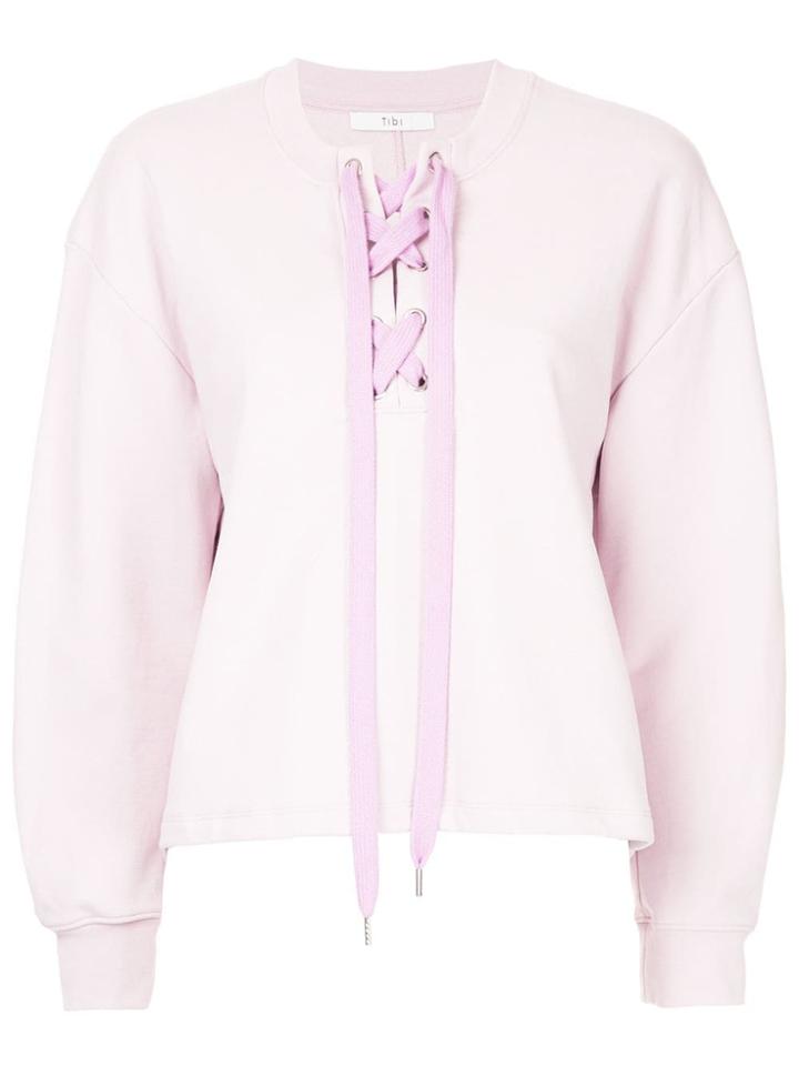Tibi Tie Neck Sweatshirt - Pink