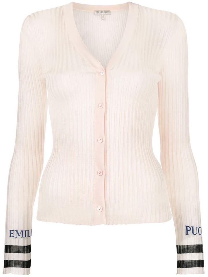 Emilio Pucci Ribbed Slim-fit Cardigan - Pink