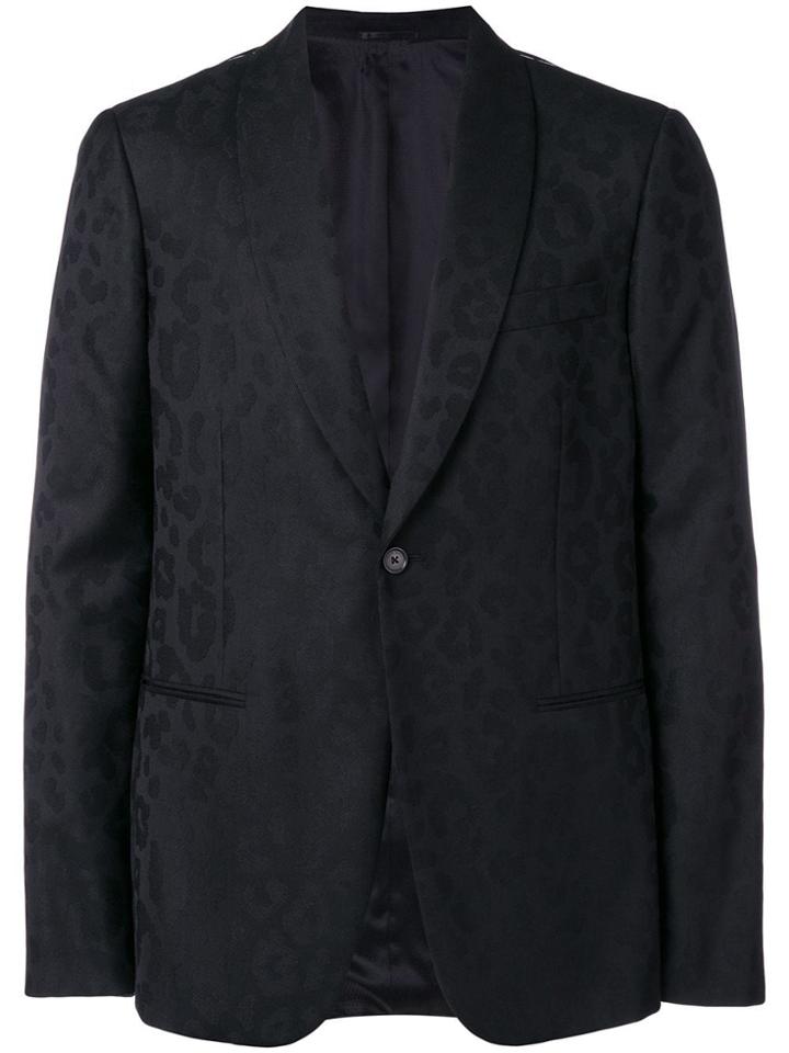 Roberto Cavalli Leopard Jacquard Blazer - Black