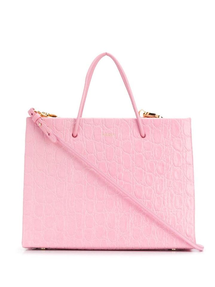 Medea Small Crocodile-effect Tote Bag - Pink