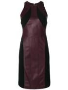 Versace Panelled Leather Dress - Pink & Purple