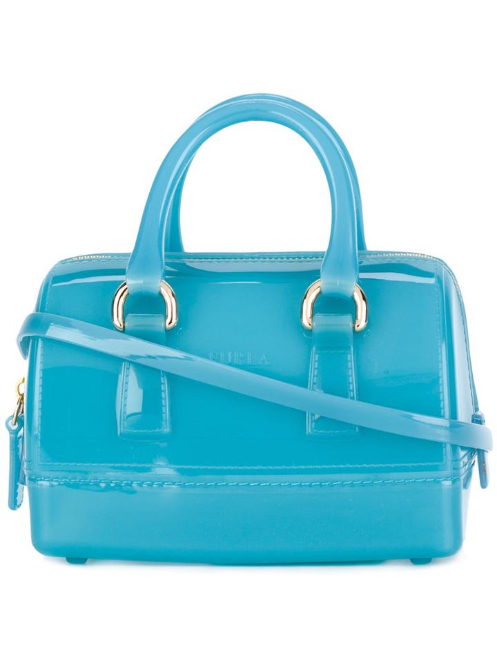 Furla Candy Bauletto Shoulder Bag, Women's, Blue, Pvc