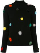 Fendi - Knit Pom Pom Top - Women - Mink Fur/cashmere - 42, Black, Mink Fur/cashmere