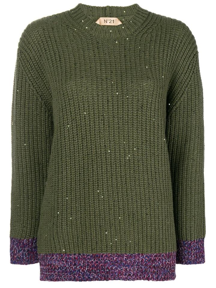 No21 Long Sleeved Knit Jumper - Green