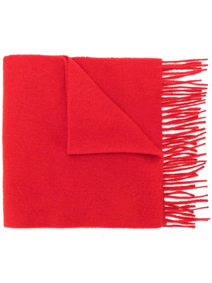 Pringle Of Scotland Slim Knit Scarf - Red