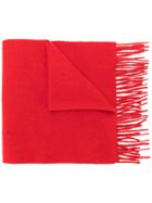 Pringle Of Scotland Slim Knit Scarf - Red