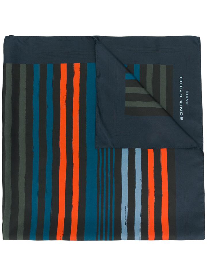 Sonia Rykiel Printed Stripe Scarf - Blue