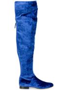 Alberta Ferretti Velvet Over-the-knee Boots - Blue