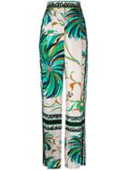 Emilio Pucci Floral Print Straight Trousers, Women's, Size: 38, Silk