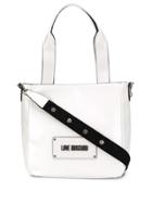 Love Moschino Logo Plaque Tote Bag - White