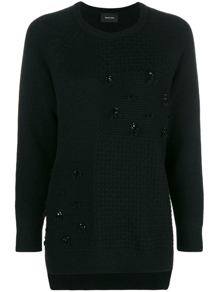 Simone Rocha Patchwork Knit Jumper - Black
