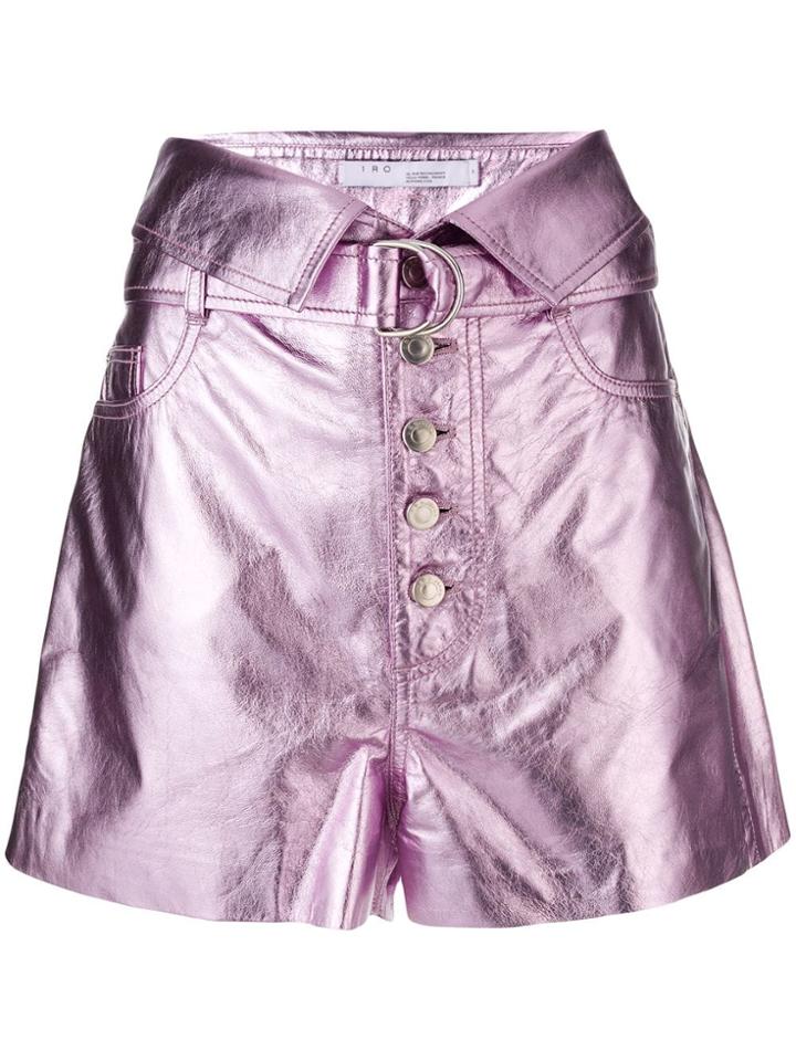 Iro Lush Lurex Shorts - Pink