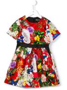 Roberto Cavalli Kids Floral Collage Dress, Girl's, Size: 6 Yrs, Red