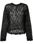 Comme Des Garçons Vintage Crochet Long Sleeved Blouse - Black