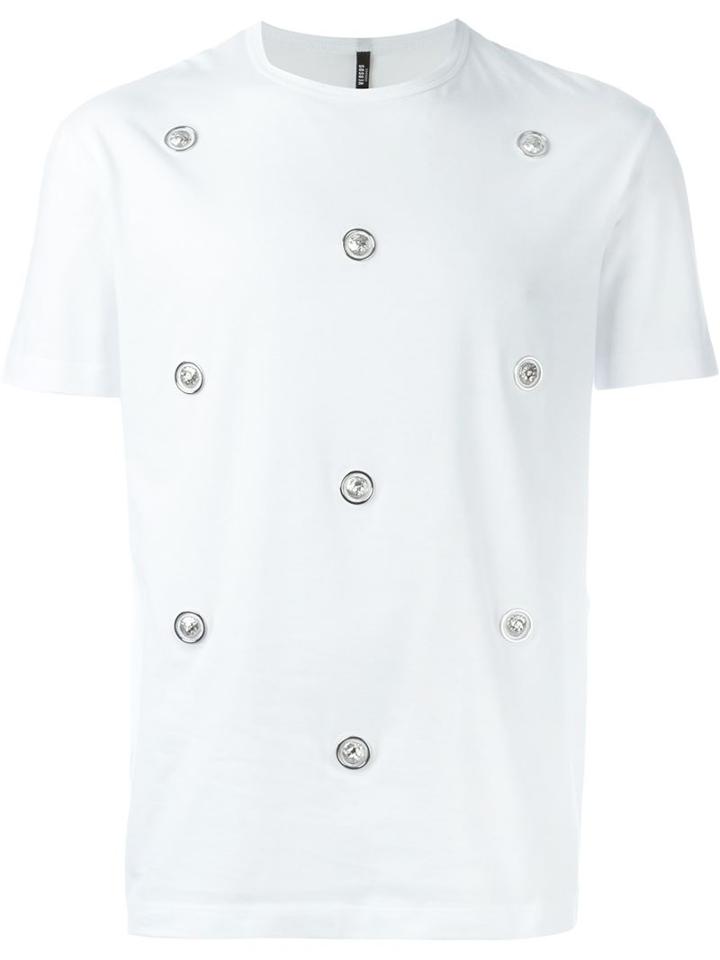 Versus Lion Disque T-shirt, Men's, Size: S, White, Cotton