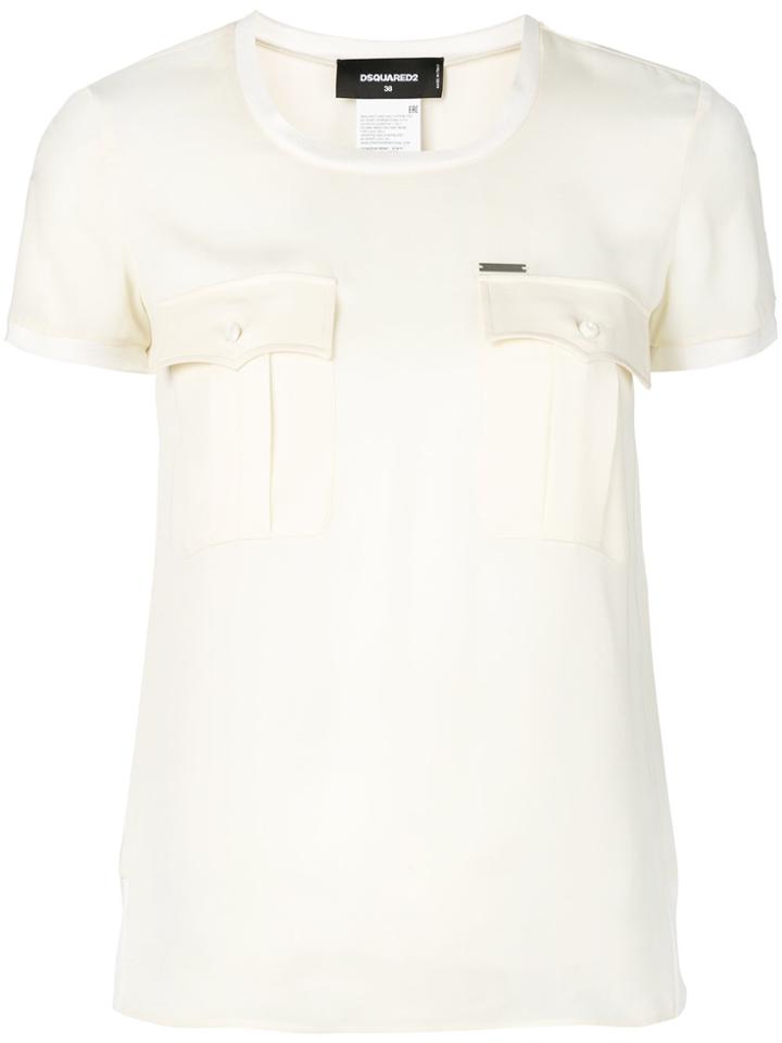 Dsquared2 Pocket-detail Fitted Top - White