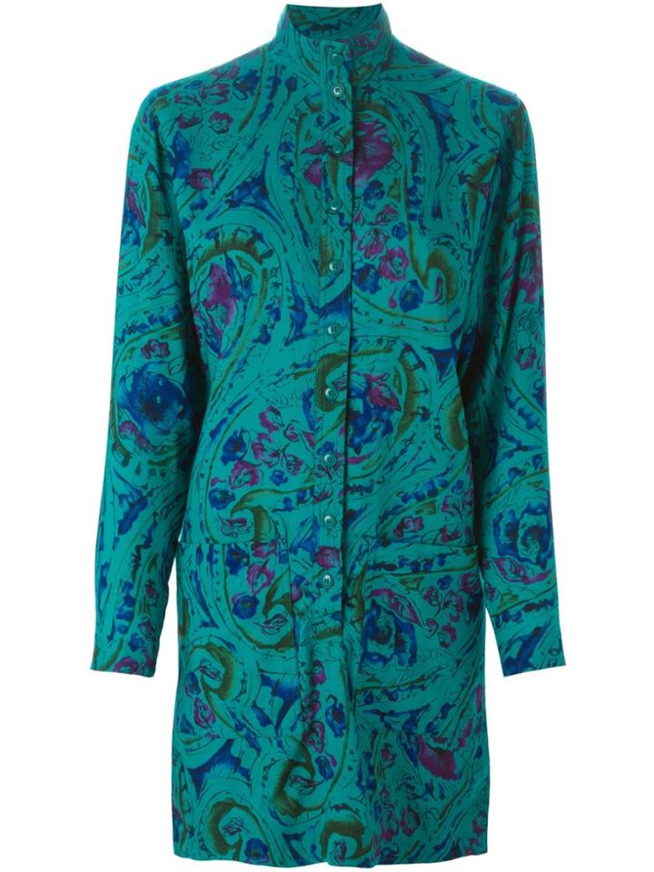 Jean Louis Scherrer Vintage Floral Skirt Suit - Green