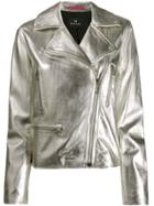 Ps Paul Smith Fitted Biker Jacket - Silver