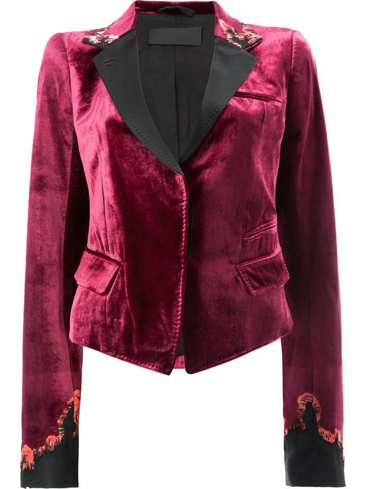 Haider Ackermann Fitted Velvet Blazer - Pink & Purple