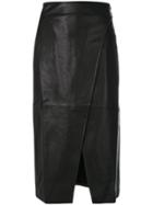 Lamberto Losani Textured Skirt With Slit - Black