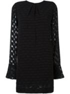 Msgm Striped Cuff Detail Dress, Women's, Size: 42, Black, Polyester/viscose
