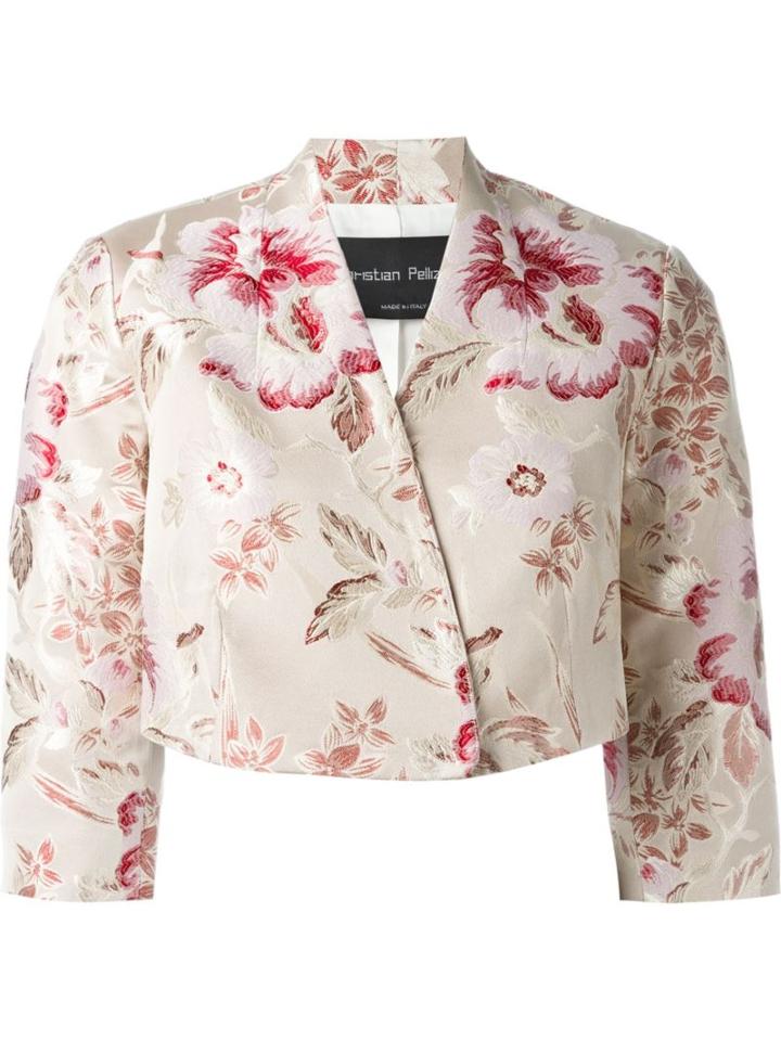 Christian Pellizzari Floral Print Cropped Jacket