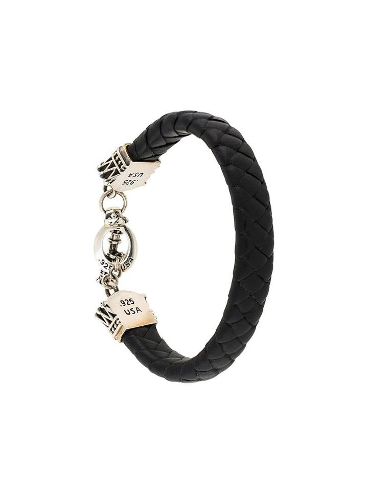 King Baby Crown Toggle Clasp Braided Bracelet, Men's, Black