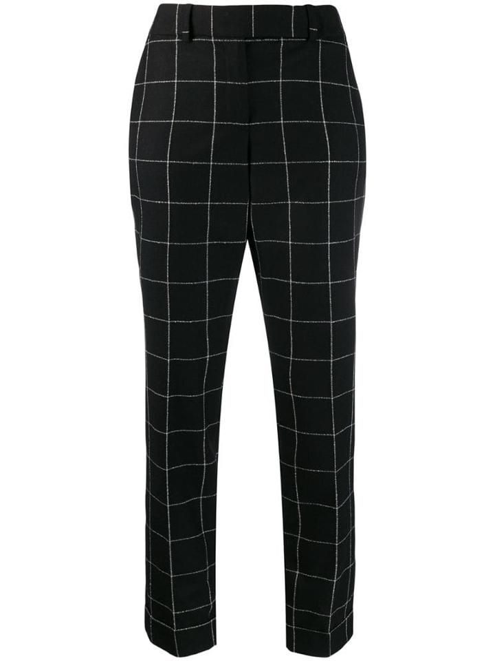 Paule Ka Tailored Checked Trousers - Black