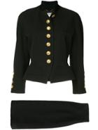 Céline Vintage Logos Long Sleeve Setup Jacket Skirt - Black