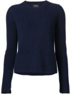 Rag & Bone Crew Neck Jumper, Women's, Size: Medium, Blue, Cashmere