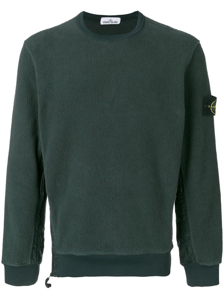 Stone Island Fleece Logo Patch Sweatshirt - Green