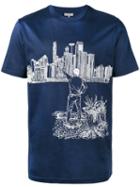 Lanvin Landscape Print T-shirt, Men's, Size: Large, Blue, Cotton