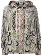 Etro Paisley Print Hooded Jacket, Women's, Size: 44, Polyamide/polyester
