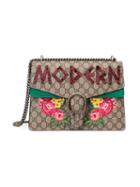 Gucci - Dionysus Embroidered Shoulder Bag - Women - Canvas/metal/suede - One Size, Nude/neutrals, Canvas/metal/suede