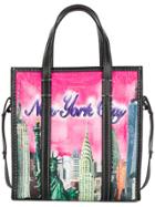 Balenciaga Bazar S New York Shopper Tote Bag - Pink & Purple
