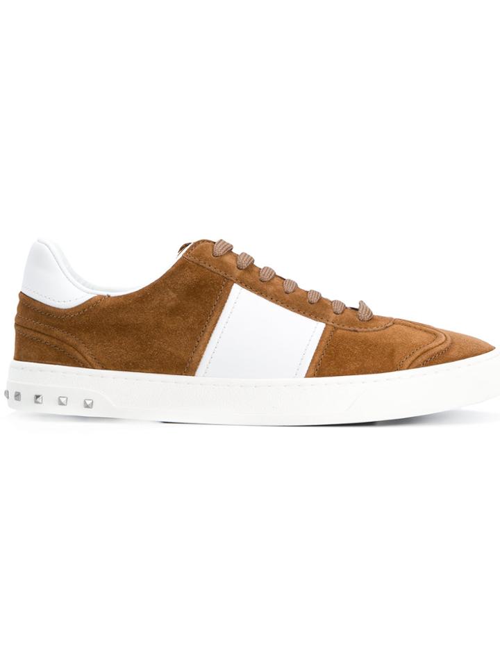 Valentino Valentino Garavani Rockstud Lace-up Sneakers - Brown