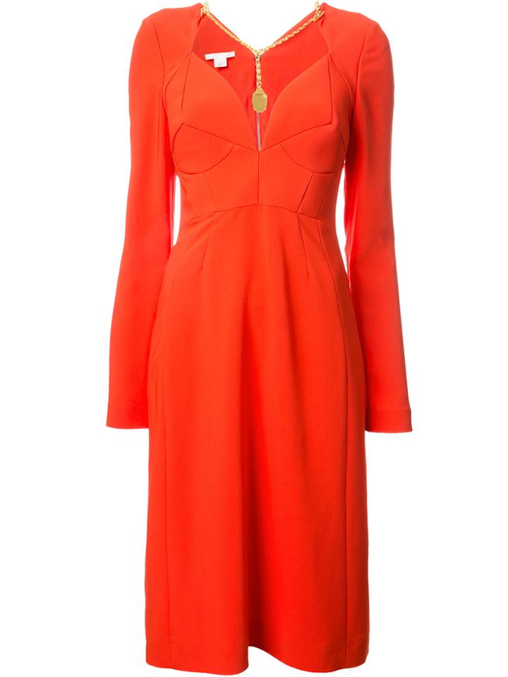 Antonio Berardi Chain Detail Fitted Dress - Red