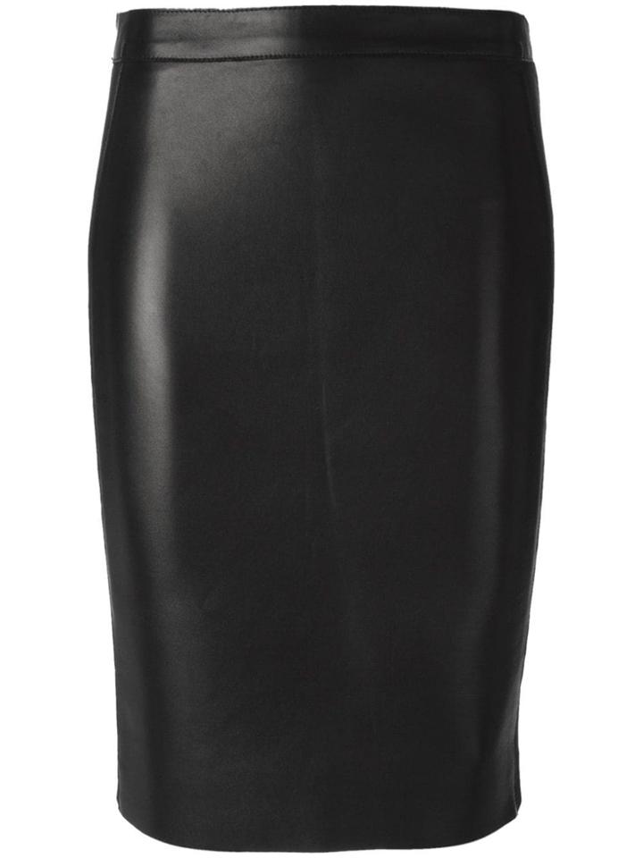 Dsquared2 Leather Pencil Skirt - Black