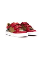 Burberry Kids House Check Sneakers, Boy's, Size: 34, Red
