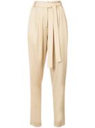 Jason Wu Grey Belted Slim-fit Tailored Trousers - Nude & Neutrals